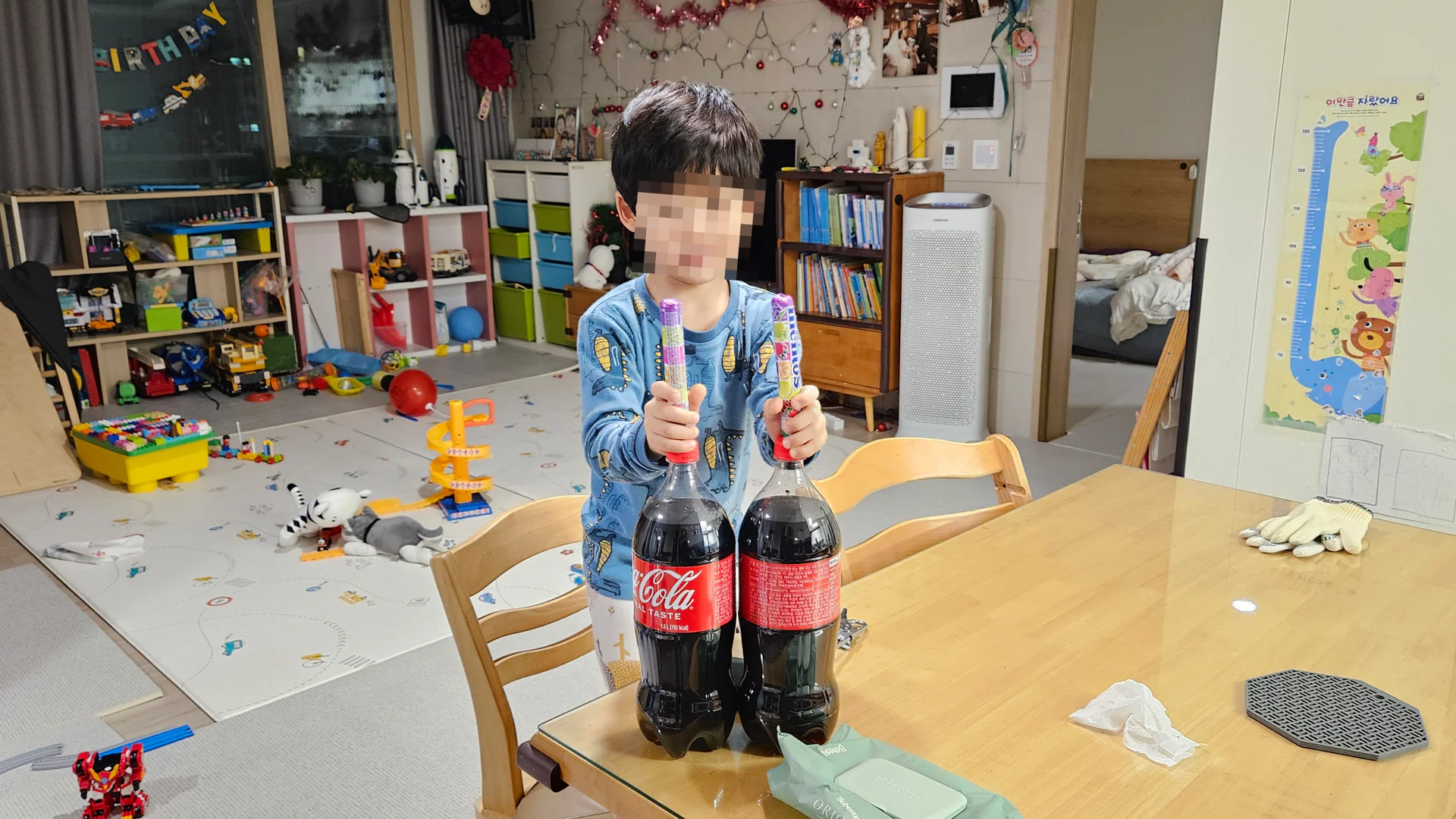멘토스 콜라 분수 쇼 이산화탄소 분출 탄산